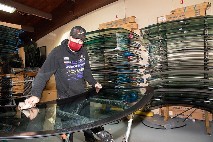 A worker at Ms Glass