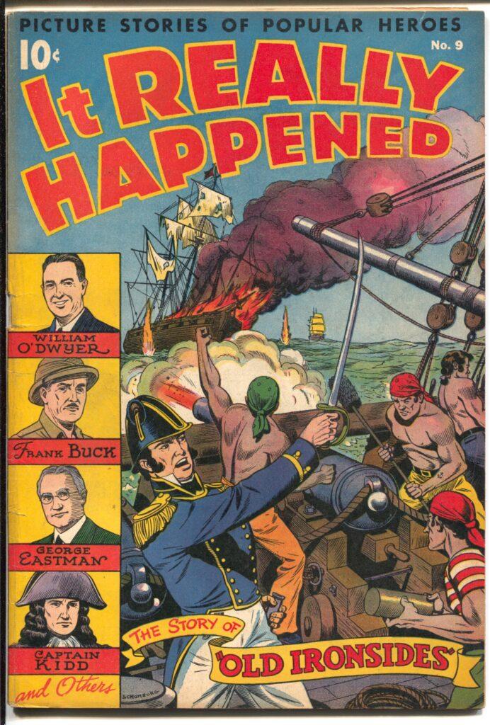 The cover of a vintage adventure comic book.