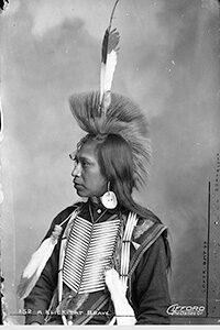 A Black and White photo of Pacific Northwest Indigenous person