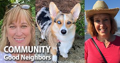 Good friends Anne, Preslie the dog and Kathy