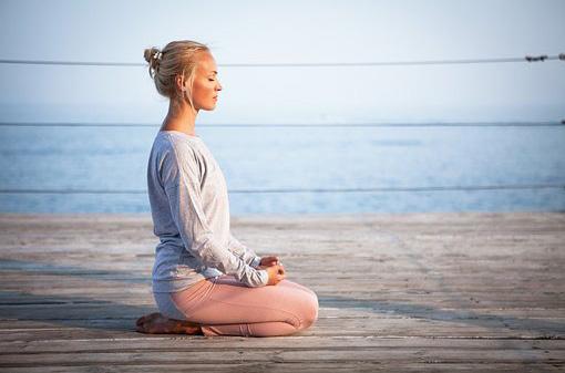 A woman Meditates