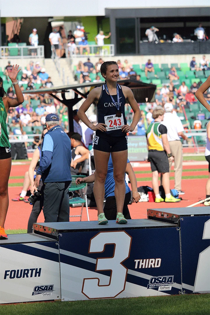 Canby Student on Awards Podium
