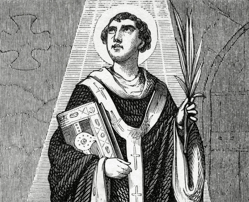 A woodcut illustration of St Valentine's