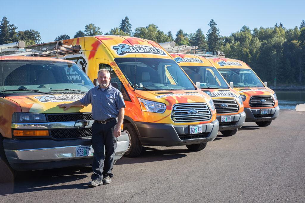 The fleet of vehicles at 72 degrees HVAC