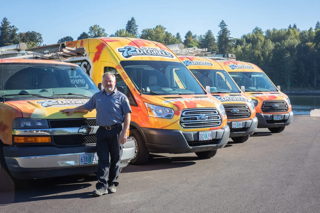 The fleet of vehicles at 72 degrees HVAC