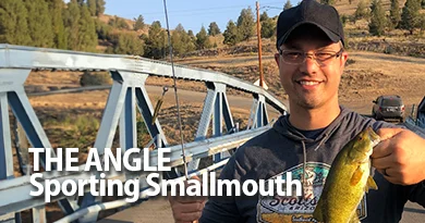 Capturing a smallmouth bass after fishing