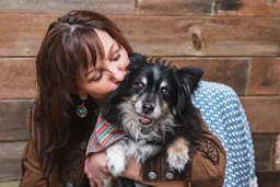 Local Florist Marilyn Schweizer Moeser and dog, 