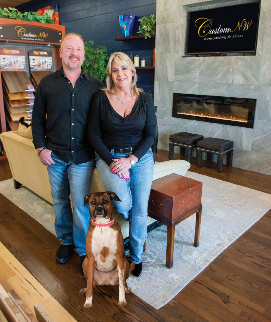 Custom NW Remodeling Owners and house dog