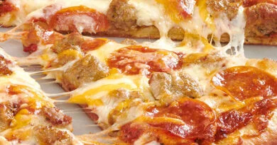 A cheese and pepperoni pizza