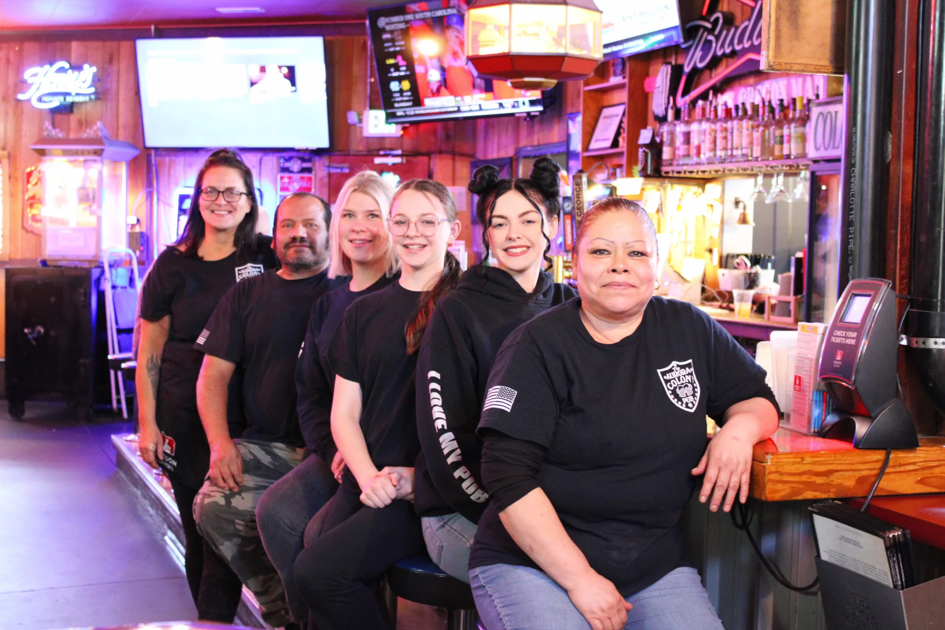 The staff of Aurora Colony Pub